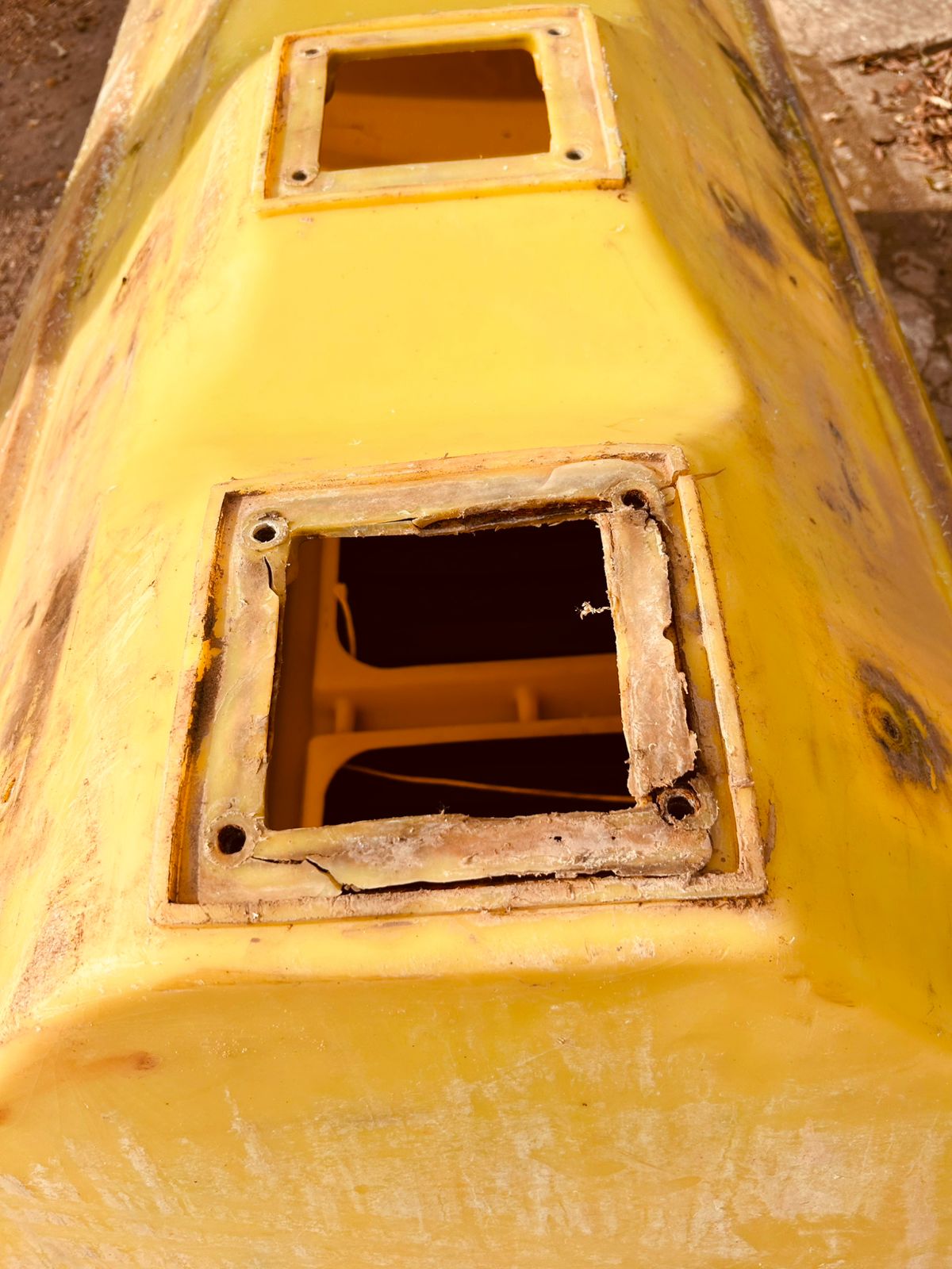 Caixa de adubo antes do reparo