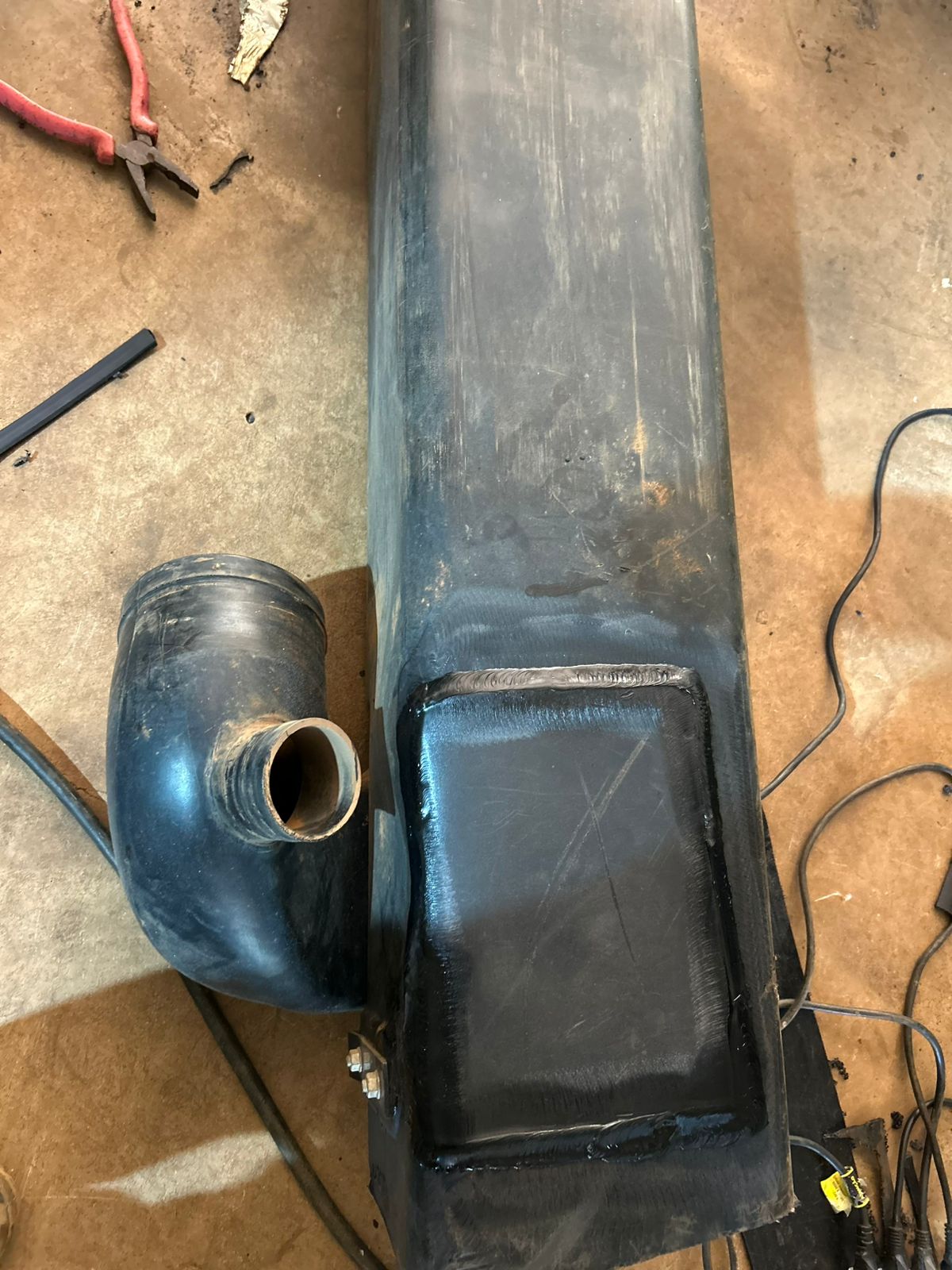 Duto de ar colheitadeira de algodão após reparo