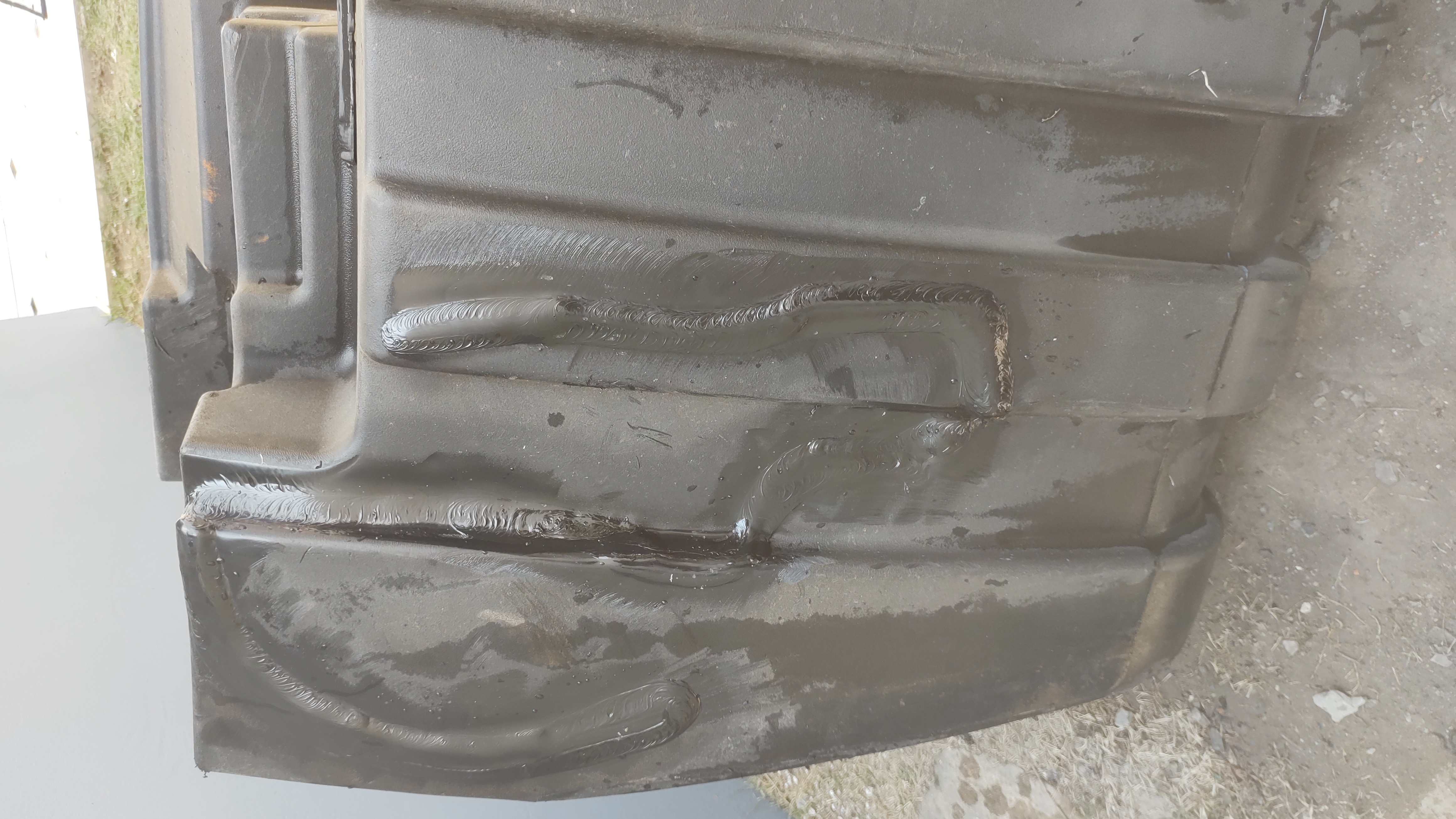 Tanque de plástico após reparo